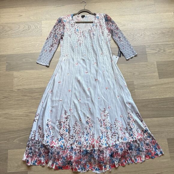 Komarov Dress Women 3X Ruffle Lace Sleeve Charmeuse Cocktail Party Formal - Picture 9 of 15